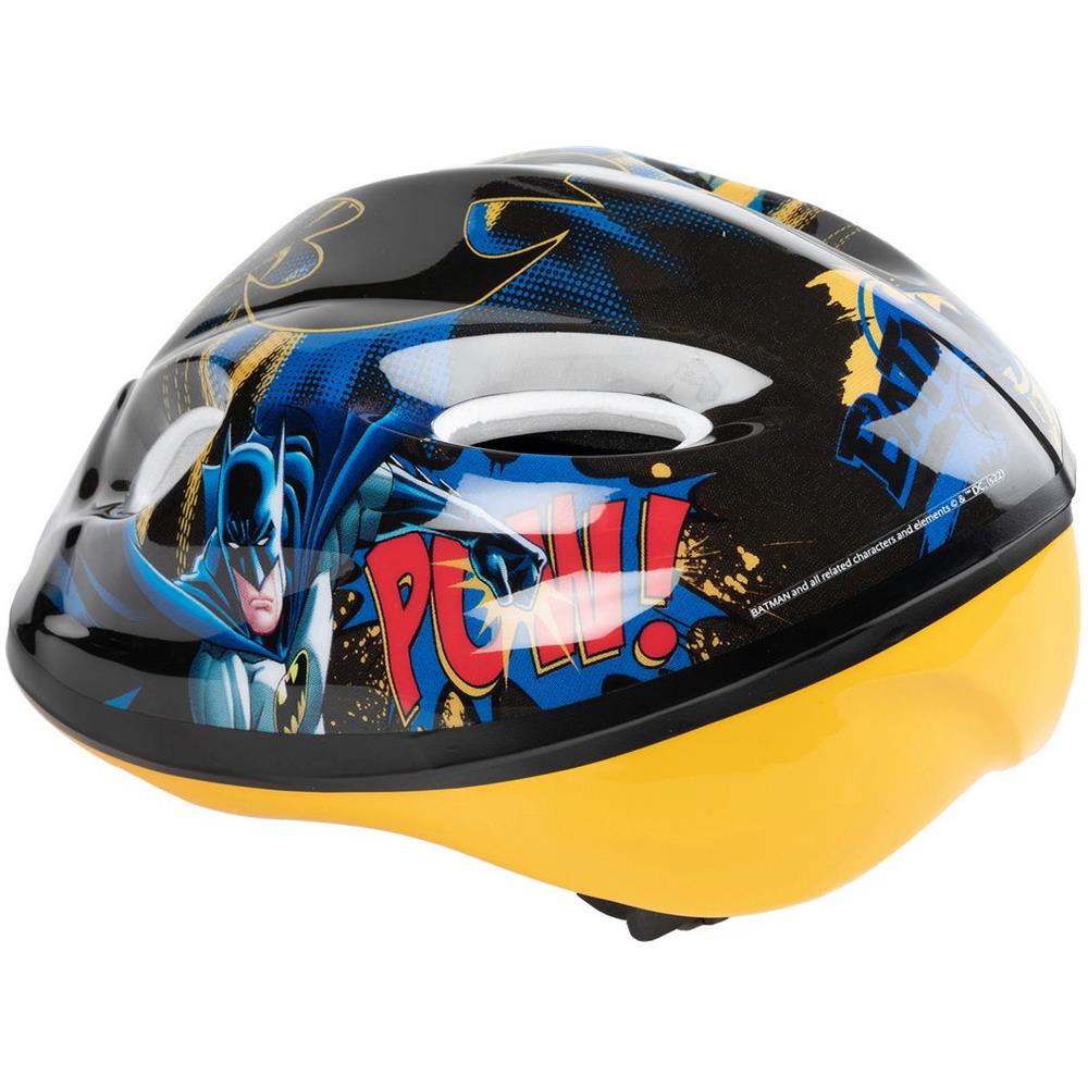 Casco Ciclo Bambino Batman Bici Bicicletta 52-56 Cm Supereroi Uomo Pipistrello Protezione Giallo Nero - Foto 2