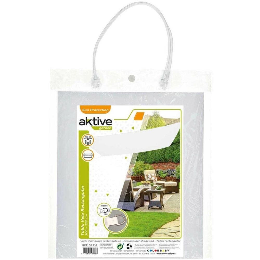 Tenda Aktive Triangolare 200 X 0,5 X 300 Cm Poliestere Bianco (4 Unità) - Foto 4