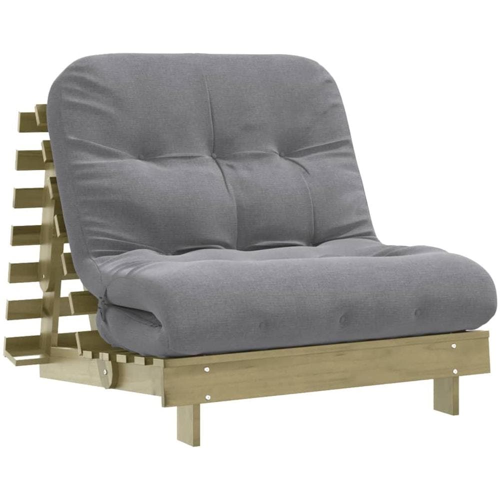 Divano Letto Futon con Materasso 90x206x11cm Pino Impregnato - Foto 1