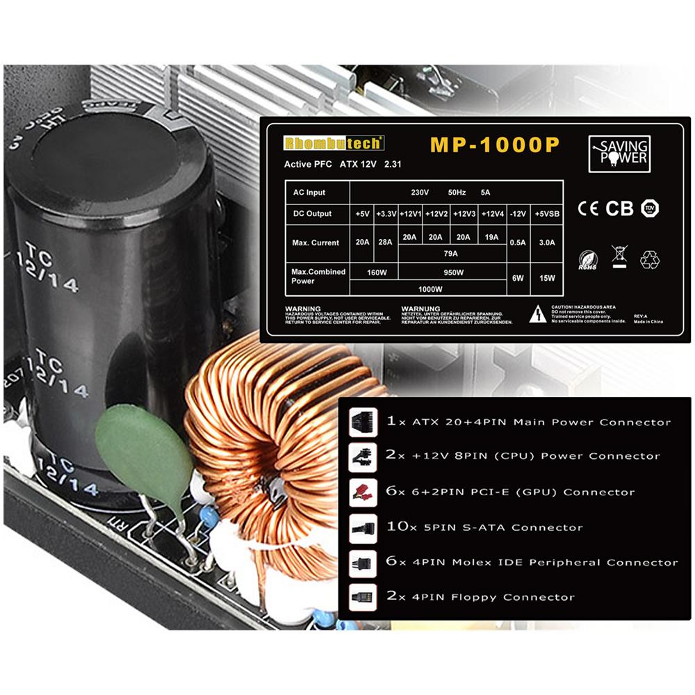 IPW-MP1000W - Alimentatore per PC ATX 1000 Watt - Foto 7