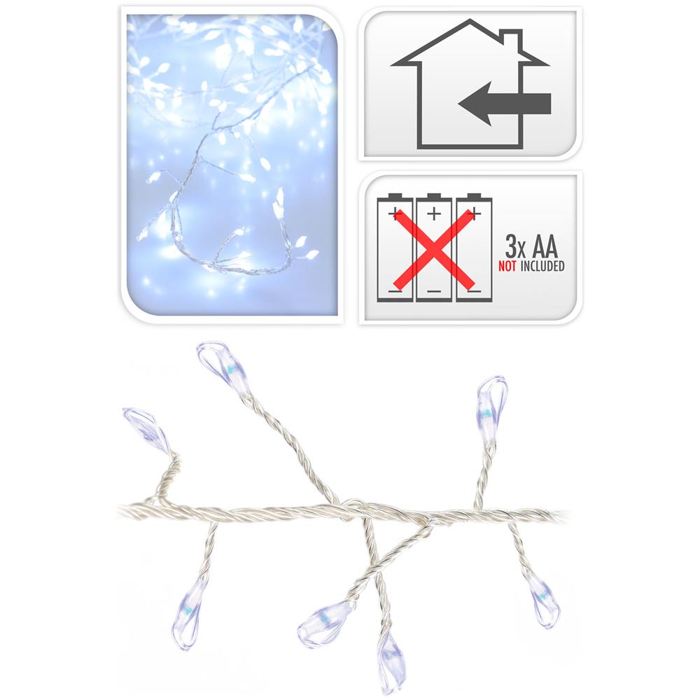 Ghirlanda 100 Microled Lineari Luci Bianco Freddo A Batteria Luci Di Natale Addobbi Presepi - Foto 1