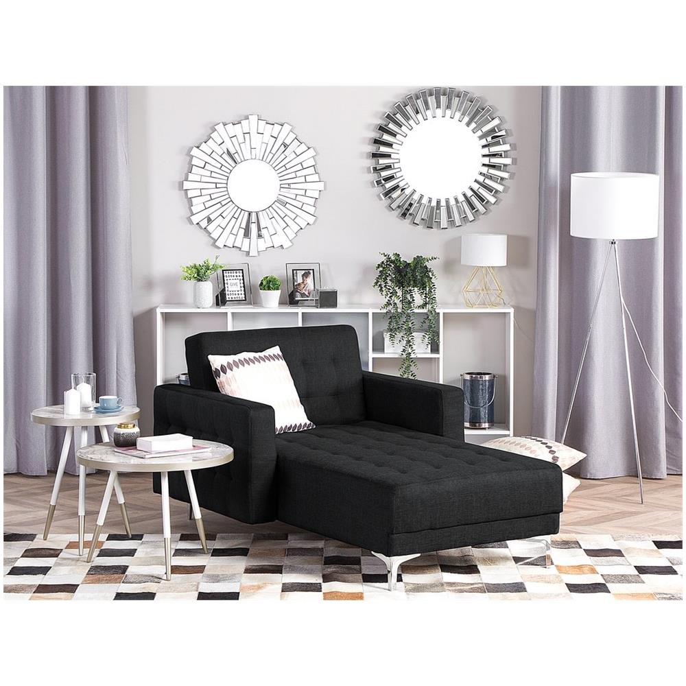 Chaise Longue In Tessuto Grigio Grafite Aberdeen - Foto 2