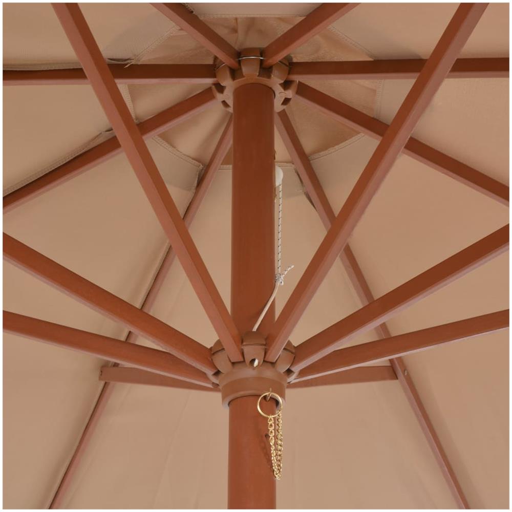 Ombrellone Da Esterni Con Palo In Legno 300 Cm Grigio Talpa - Foto 2