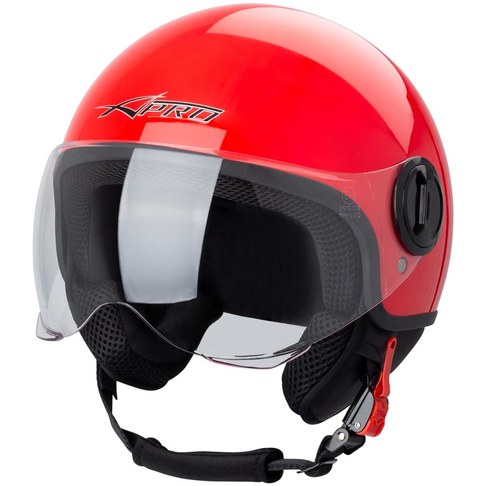 Casco Jet Demi Urban Moto Omologato Ece 22 Visiera Avio Sferica Sonicmoto Rosso S - Foto 1