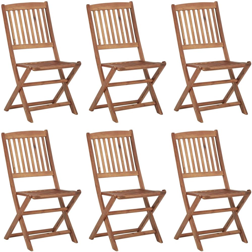 Sedie Da Giardino Pieghevoli 6 Pz Con Cuscini Massello Acacia - Foto 2