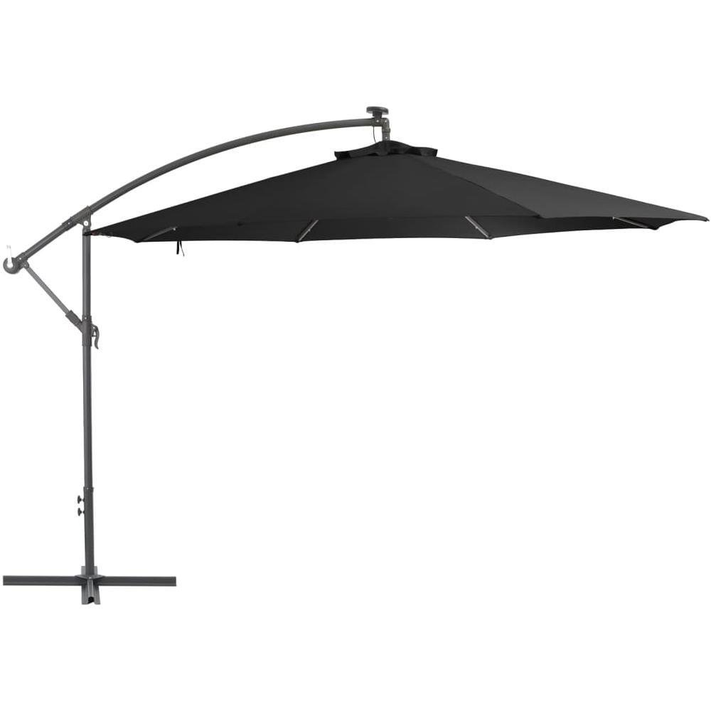 Ombrellone a Sbalzo con Luci LED Nero 350 cm - Foto 2