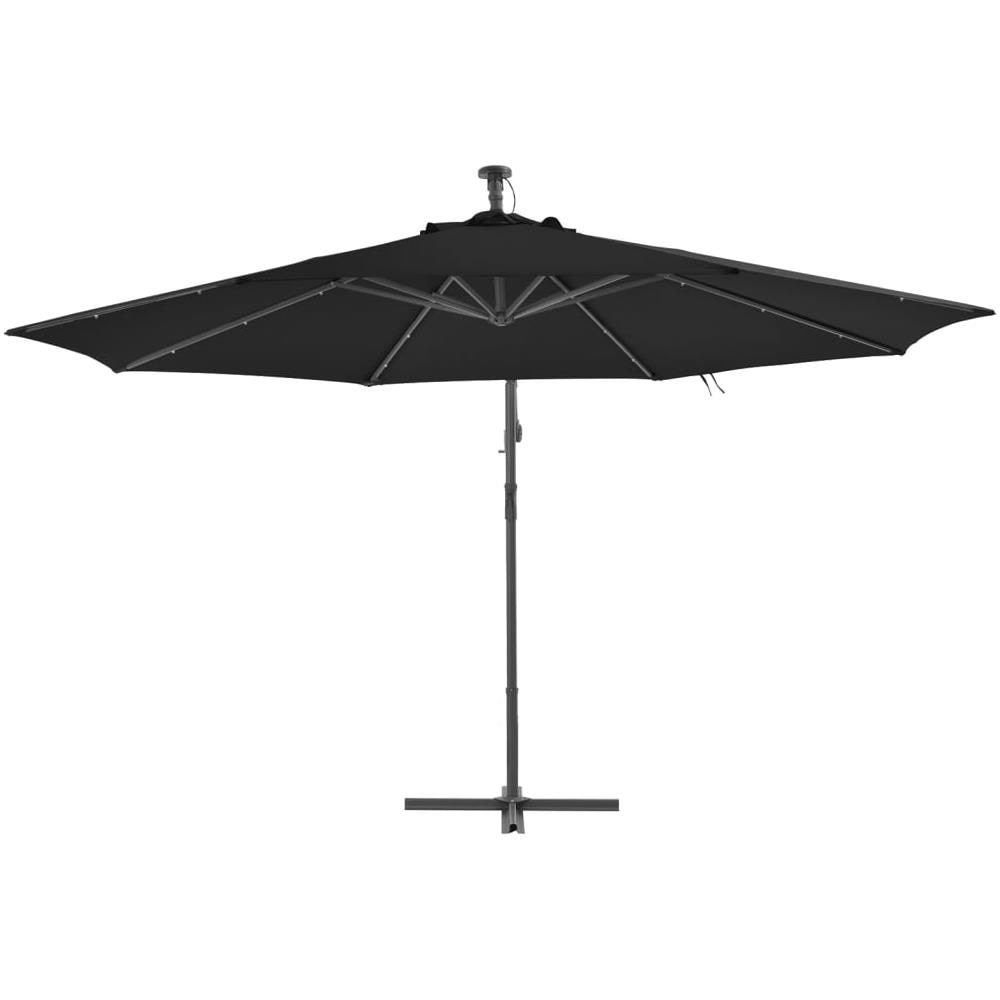 Ombrellone a Sbalzo con Luci LED Nero 350 cm - Foto 3