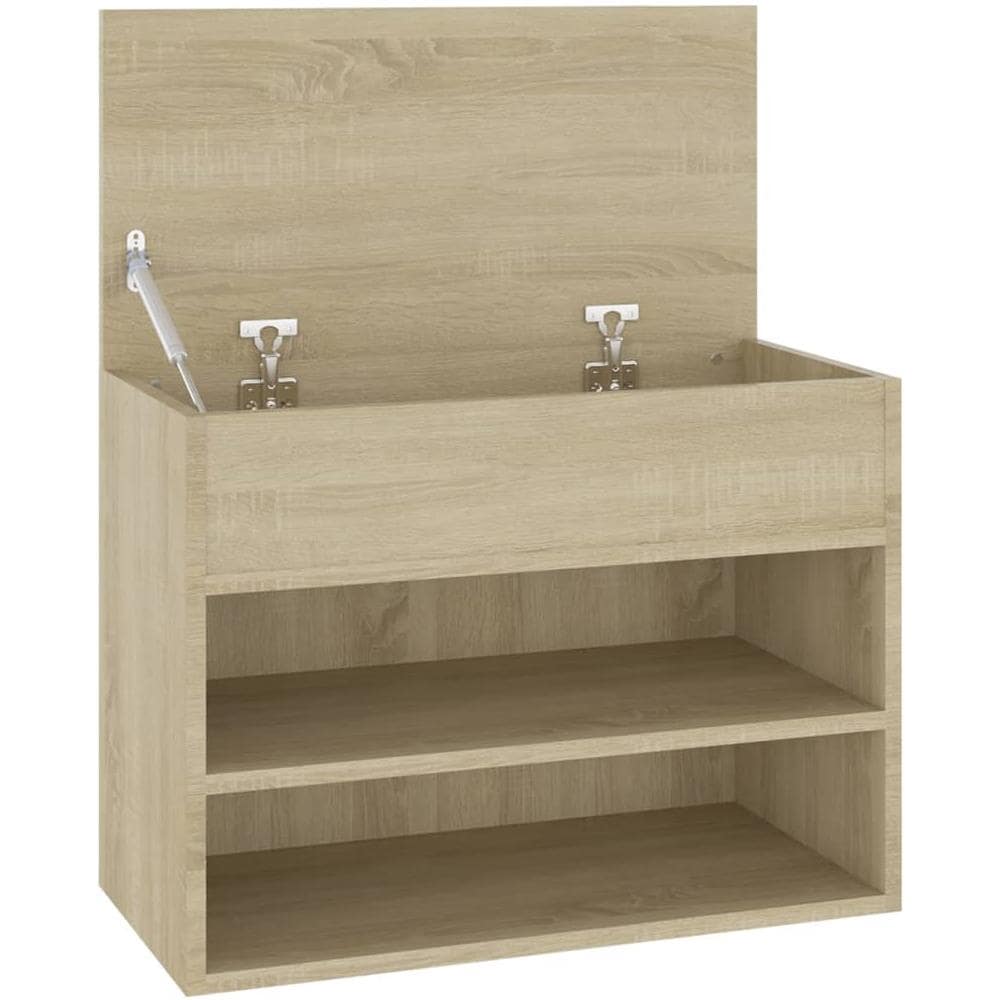 Panca Portascarpe Rovere Sonoma 60x30x45 cm in Truciolato - Foto 2