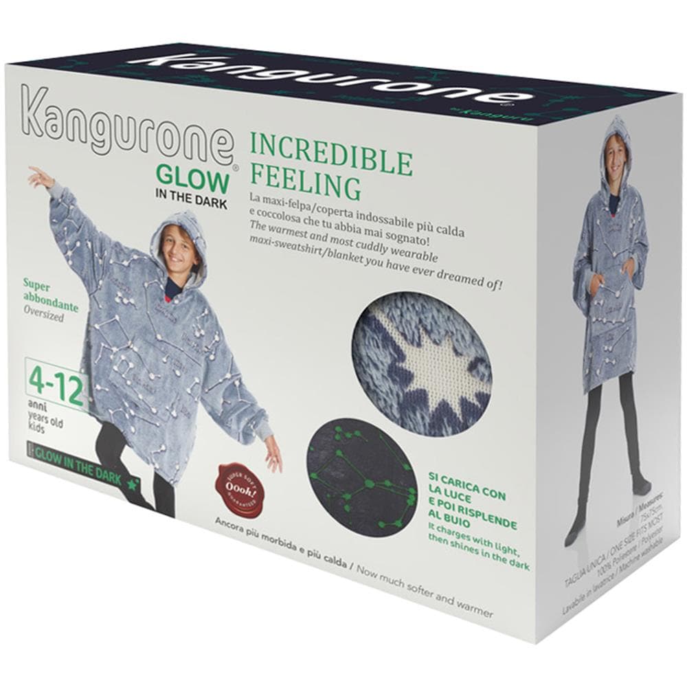 Coperta Indossabile 75x75 Cm Con Costellazioni Fosforescenti Grigio - Foto 1
