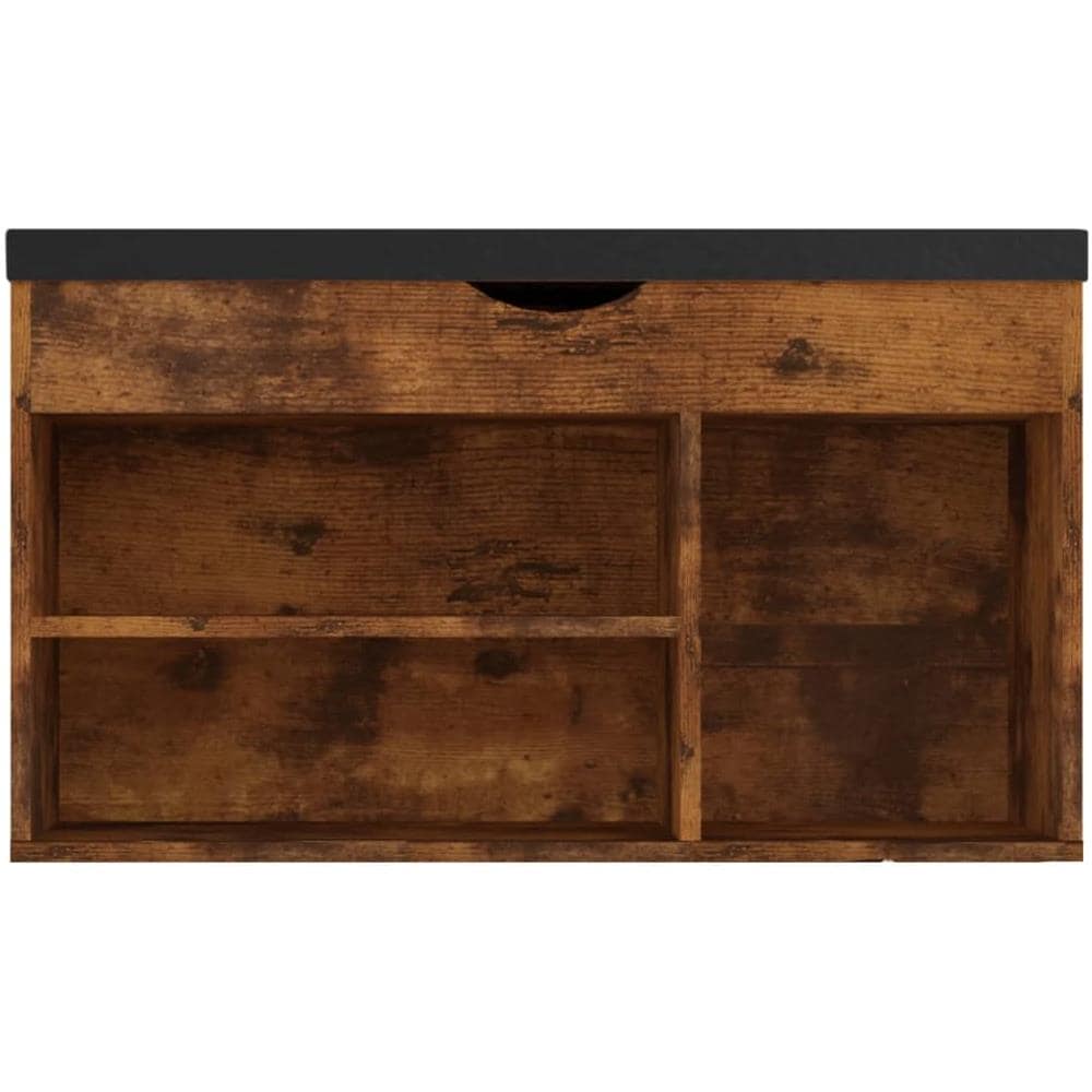 Panca Porta Scarpe Cuscino Rovere Fumo 80x30x47cm Multistrato - Foto 7