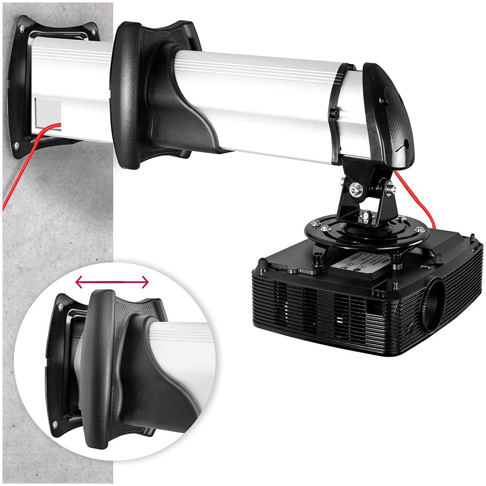 Pb010xm Supporto Universale Per Proiettore 15kg Estendibile Da 385mm A 600mm Montaggio Parete / Muro Staffa Videoproiettore Per Casa Ufficio Sale Riunioni - Foto 2