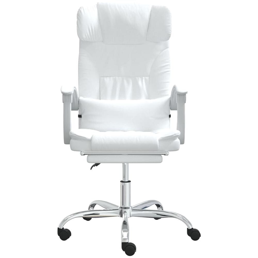 Poltrona Da Ufficio Reclinabile Bianca In Similpelle - Foto 3