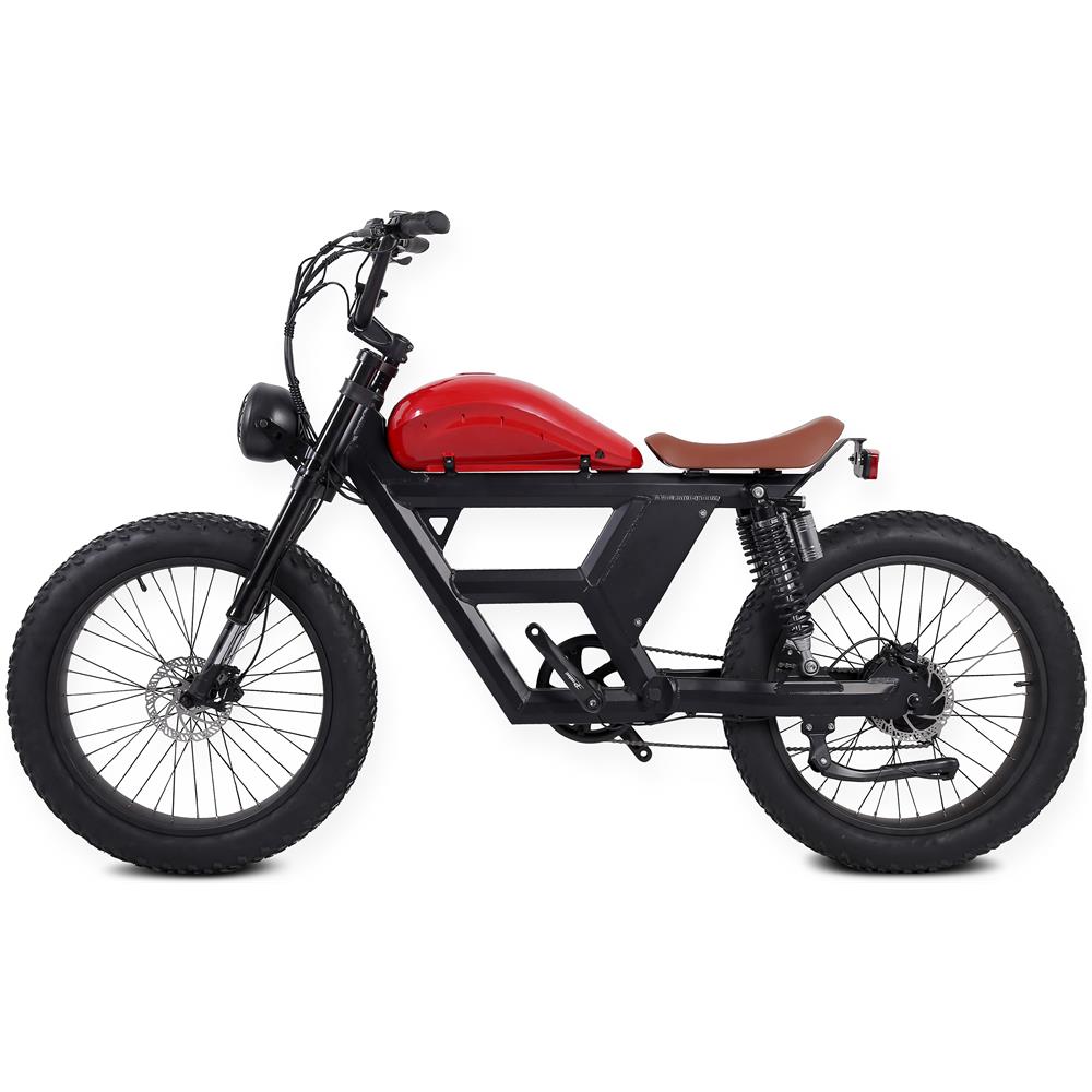 El Camino - Nero E Rosso - 250w / 11ah - Bicicletta Elettrica Retrò - Fat Bike Elettrica Vintage - Foto 2