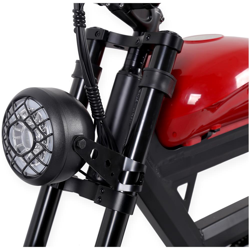 El Camino - Nero E Rosso - 250w / 11ah - Bicicletta Elettrica Retrò - Fat Bike Elettrica Vintage - Foto 5