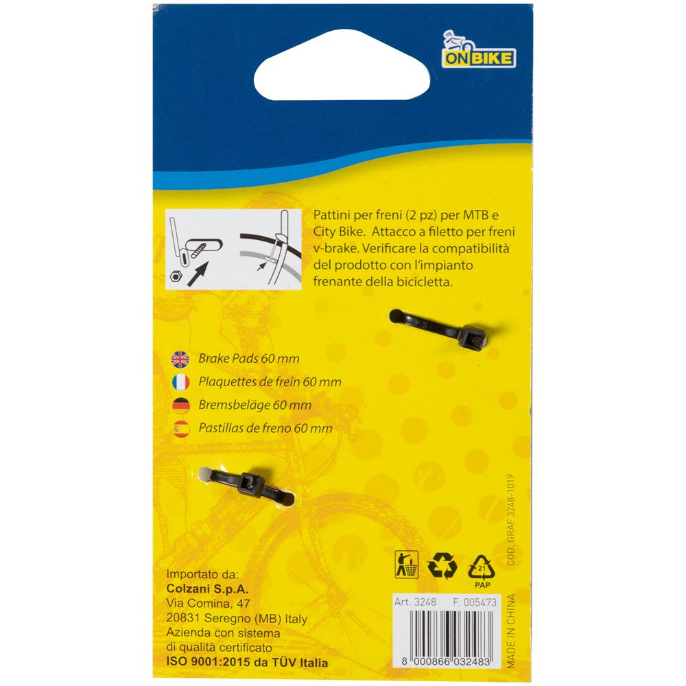 Pattini Freno 60 Mm 2pz. Mtb - Foto 3