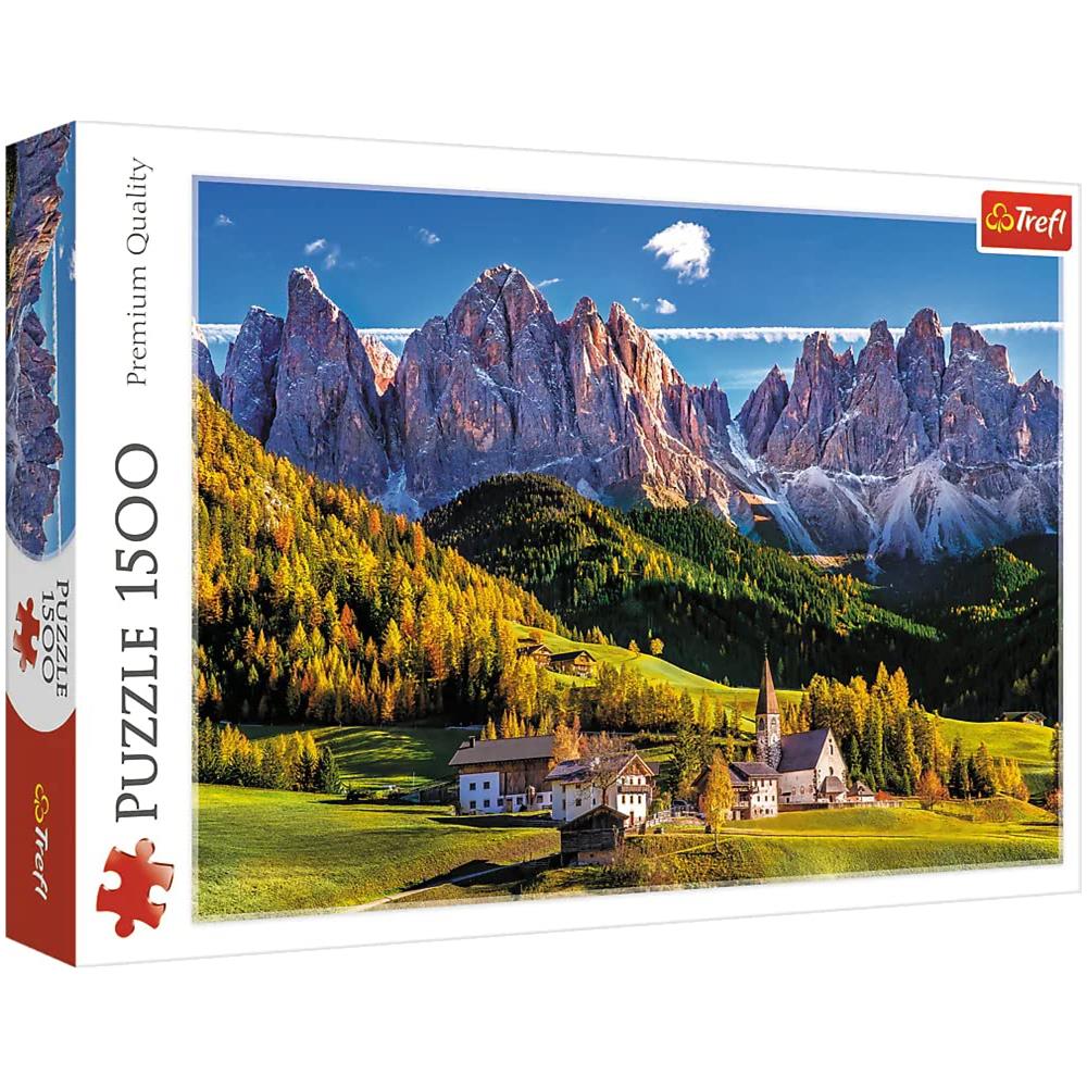 Puzzle Red Da 1500 Pezzi - Val Di Funes, Dolomiti, Italia - Foto 1
