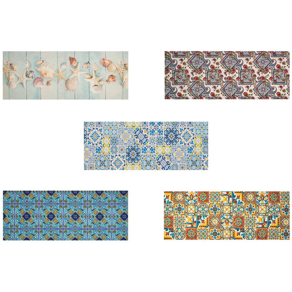 Tappeto Cucina Antiscivolo Stampa Digitale Emozioni Fantasie Maiolica Marina 58x190 Cetara - Foto 2