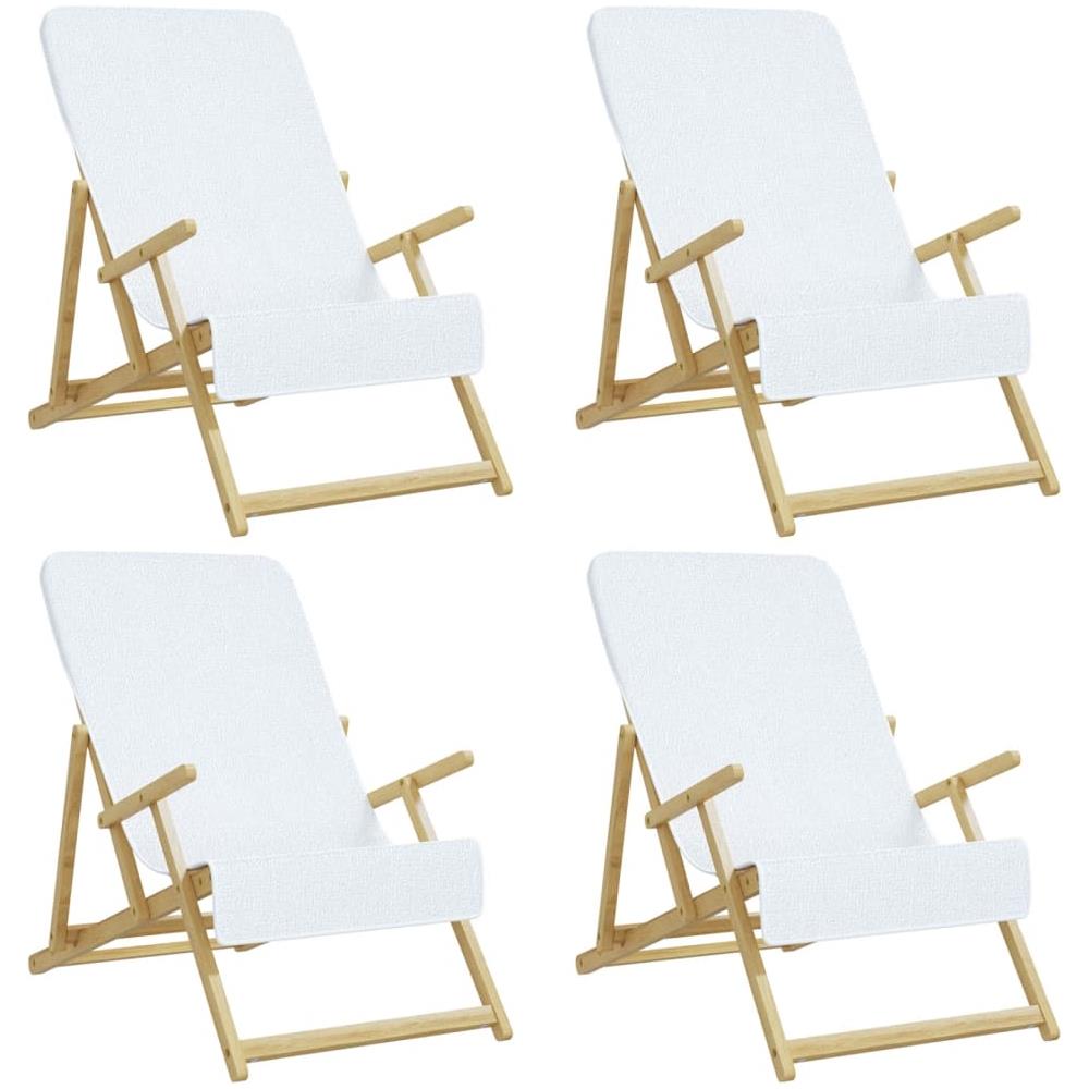 Asciugamani Da Spiaggia 4 Pz Bianchi 60x135 Cm Tessuto 400 Gsm - Foto 2