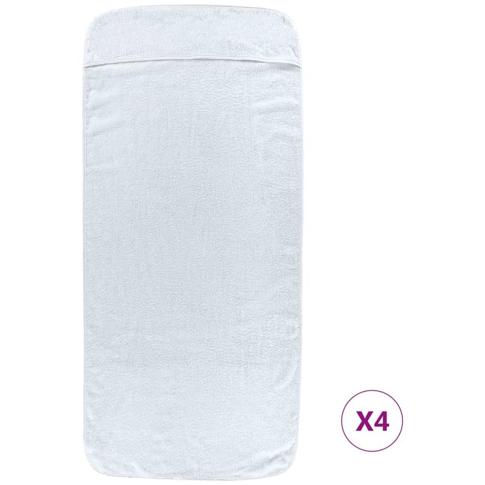 Asciugamani Da Spiaggia 4 Pz Bianchi 60x135 Cm Tessuto 400 Gsm - Foto 3