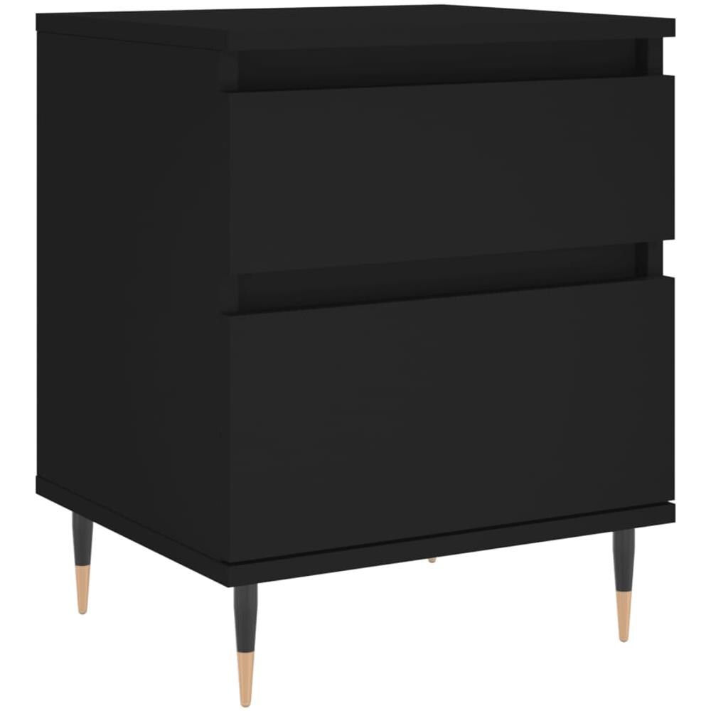 Comodino Nero 40x35x50 Cm In Legno Multistrato - Foto 2