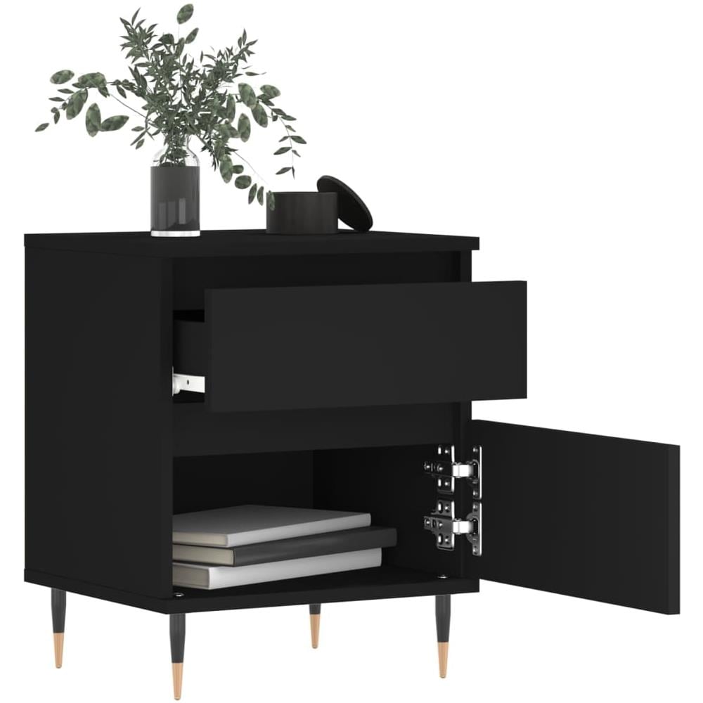 Comodino Nero 40x35x50 Cm In Legno Multistrato - Foto 3