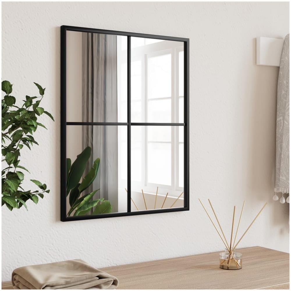 Specchio Da Parete Nero 40x50 Cm Rettangolare In Ferro - Foto 1