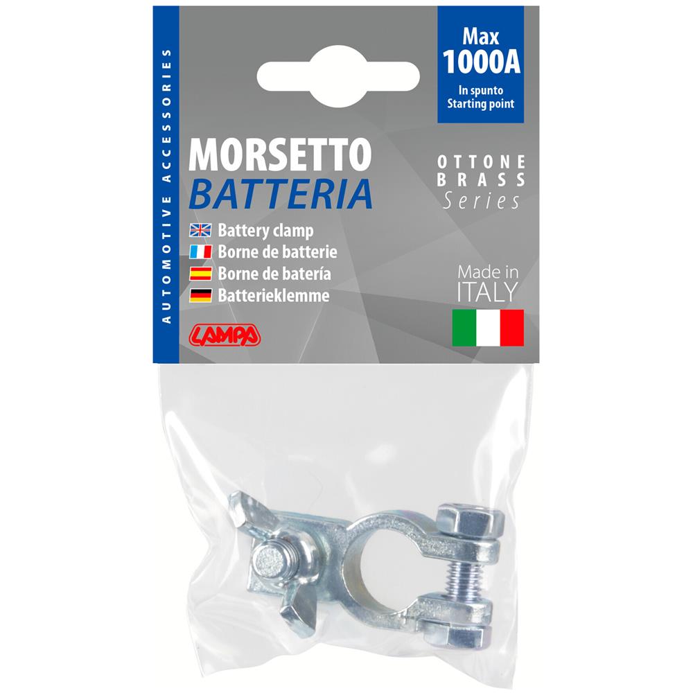 Morsetto Batteria Zincato; Fissaggio Cavo A Capocorda Con Dado Ad Aletta - Polo Positivo - Foro Capocorda ? 10 Mm - Foto 2