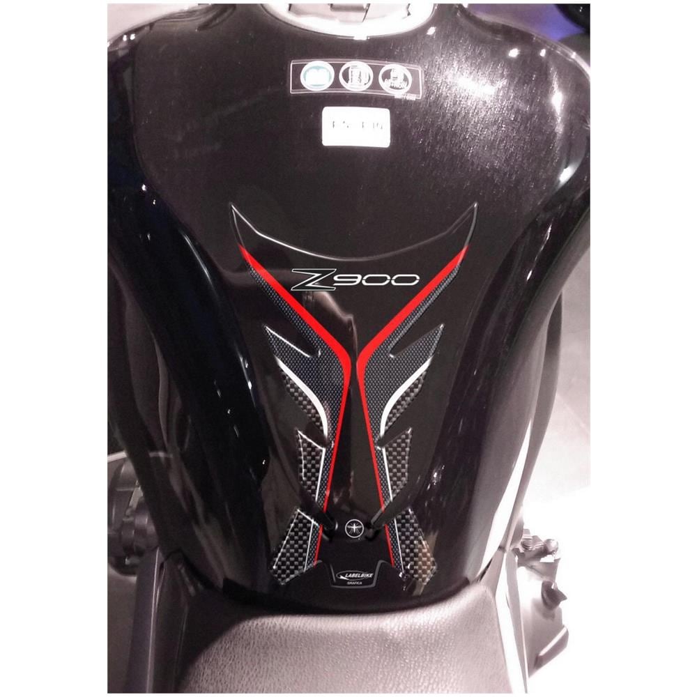 Kit Adesivi Resina Gel 3D Protezioni Compatibili Per Moto Z900 Kawasaki Carbon Grigio E Rosse - Foto 2