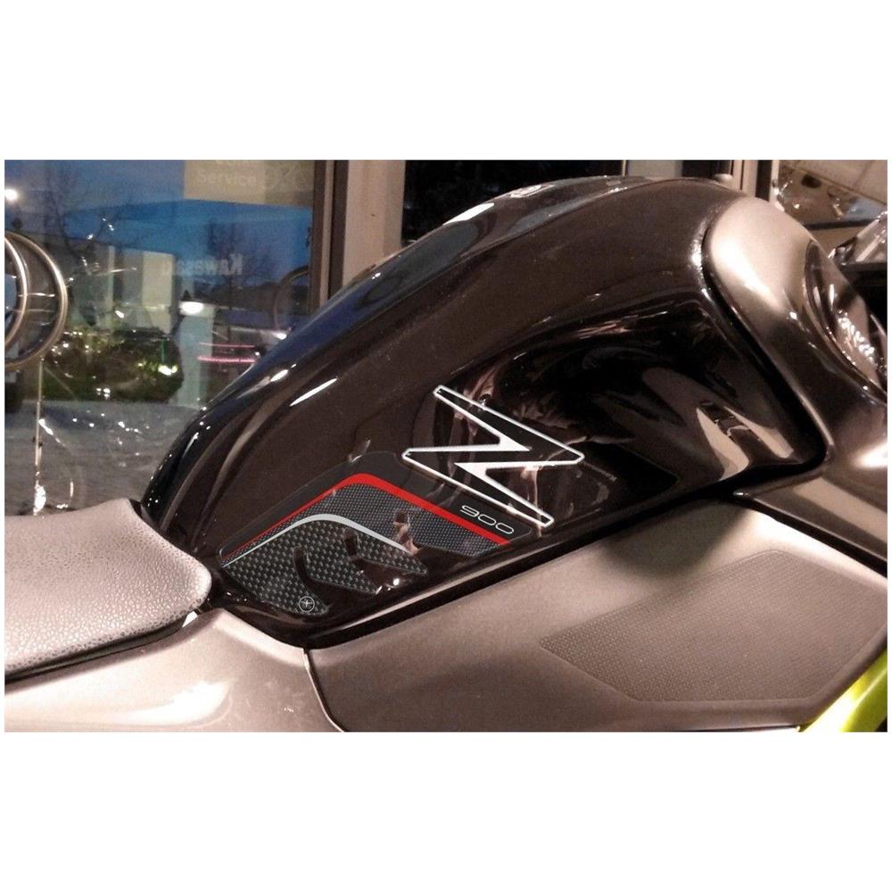 Kit Adesivi Resina Gel 3D Protezioni Compatibili Per Moto Z900 Kawasaki Carbon Grigio E Rosse - Foto 3