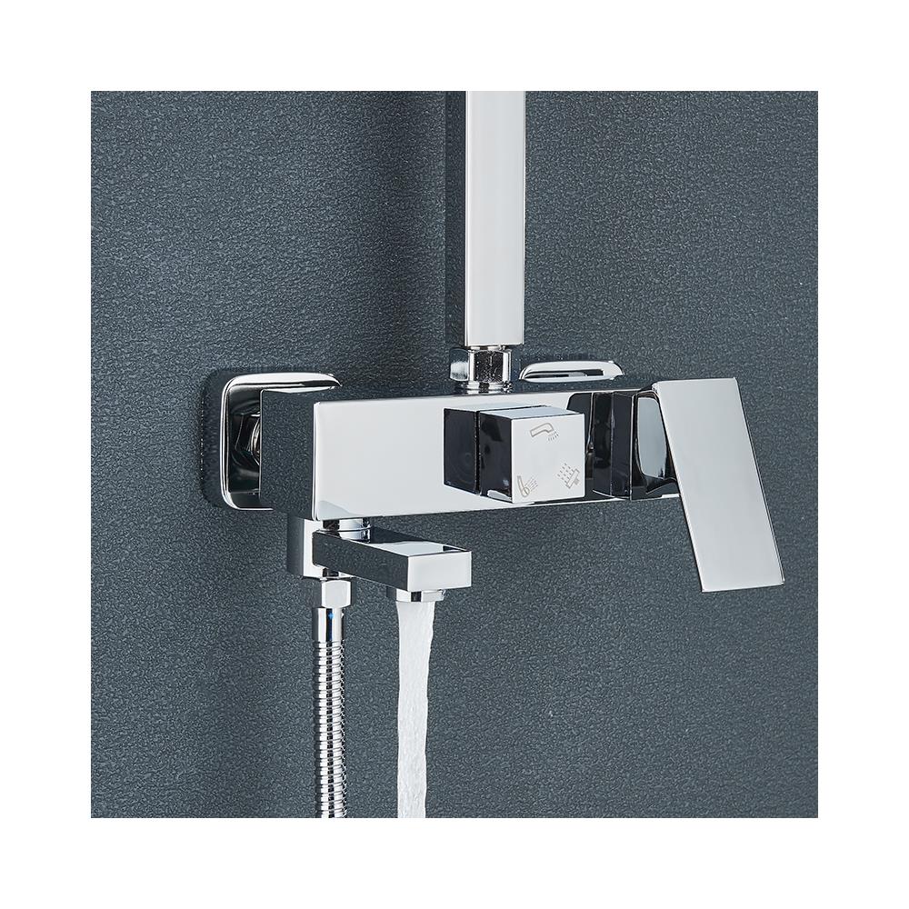 Colonna doccia, Blackswan, Tipo M123, modello cromato lucido regolabile, con bocca girevole e mensola, misura 25 cm - Foto 4