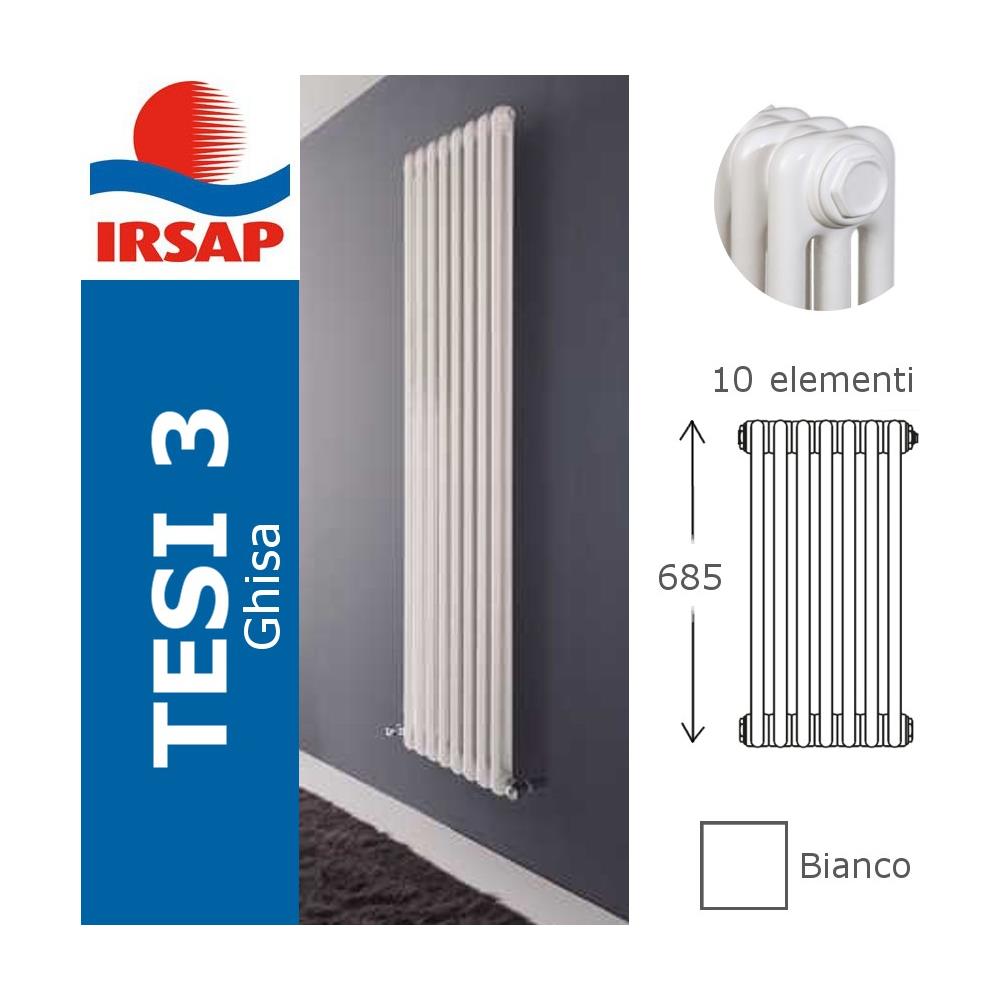 Radiatore Tesi Sostituzione Ghisa, 3 Colonne, Bianco - 70 Cm 9 Elementi - Foto 1