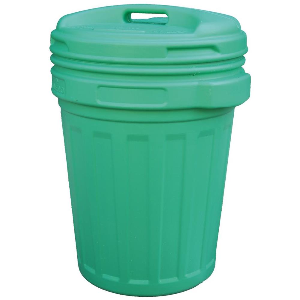 Bidone Con Coperchio A Vite Pattumiera Differenziata Verde D. 500xh620 Cm 70lt - Foto 1