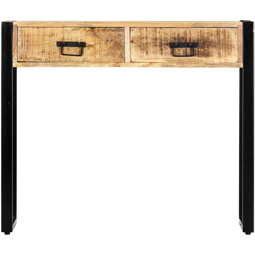 Tavolo Consolle 90x30x75 Cm In Legno Massello Di Mango - Foto 2
