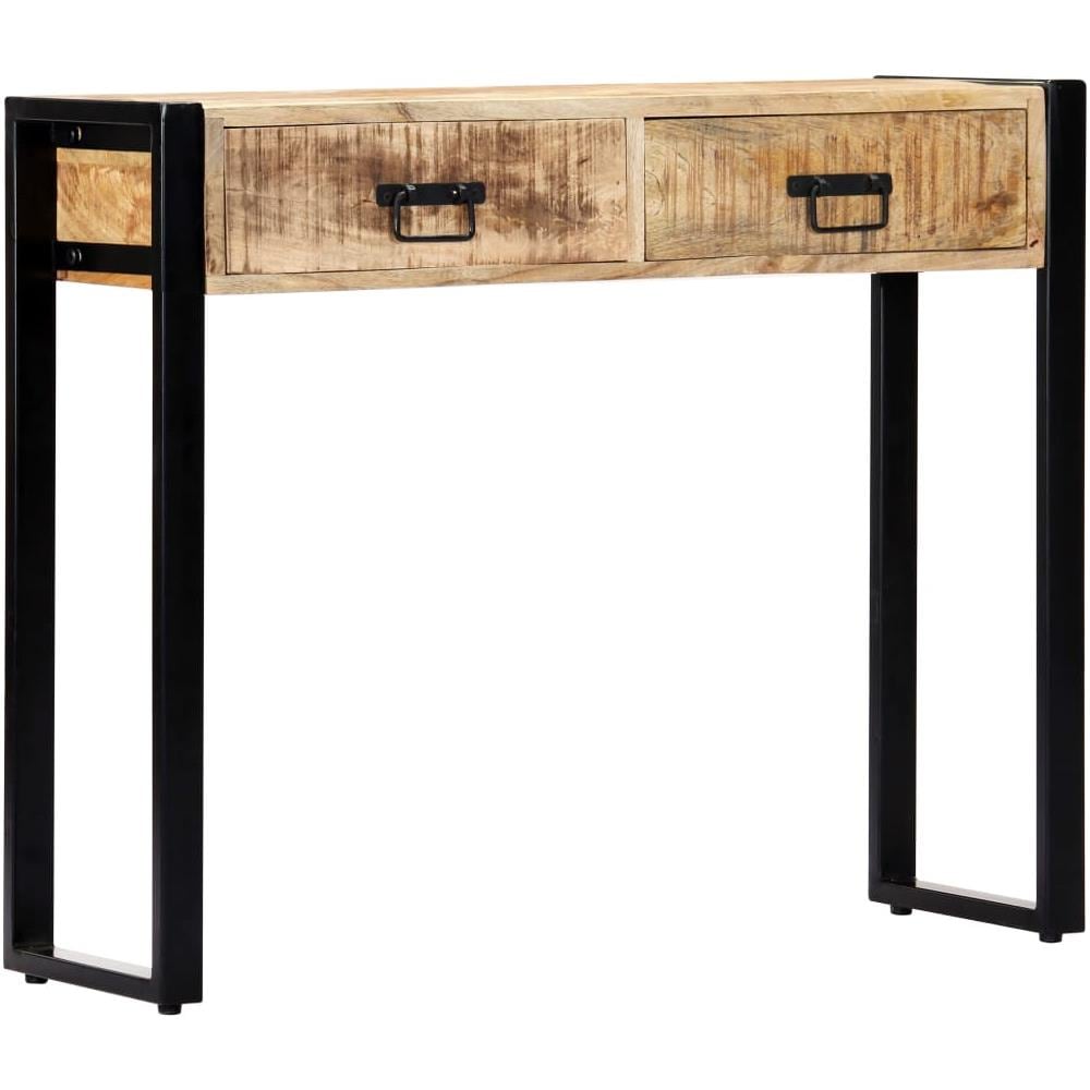 Tavolo Consolle 90x30x75 Cm In Legno Massello Di Mango - Foto 15