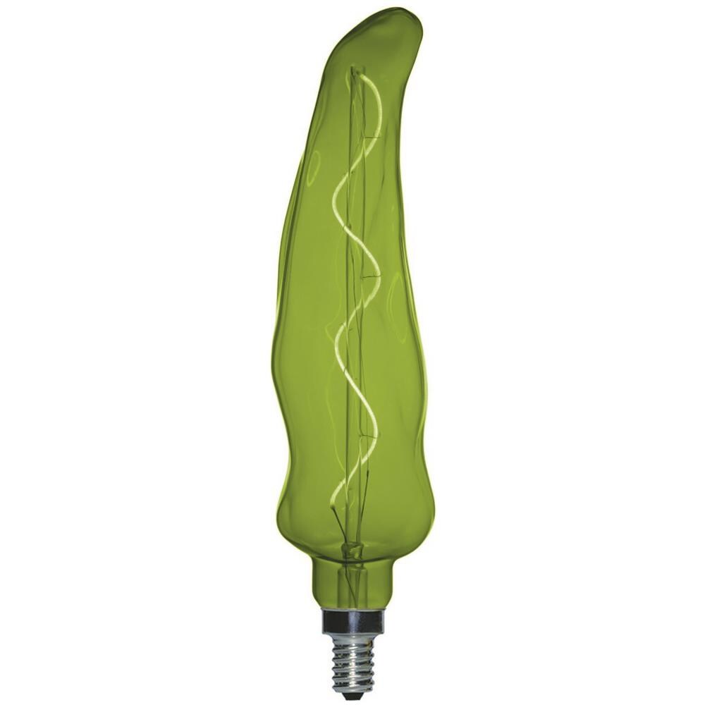 Lampadina Maxi Peperone Green Xl, Decorativa, Da Cucina, Verde In Vetro, 9 X 9 X 33 Cm, 1 X E27, 5w, 300lm, 2000k, 240v - Foto 1