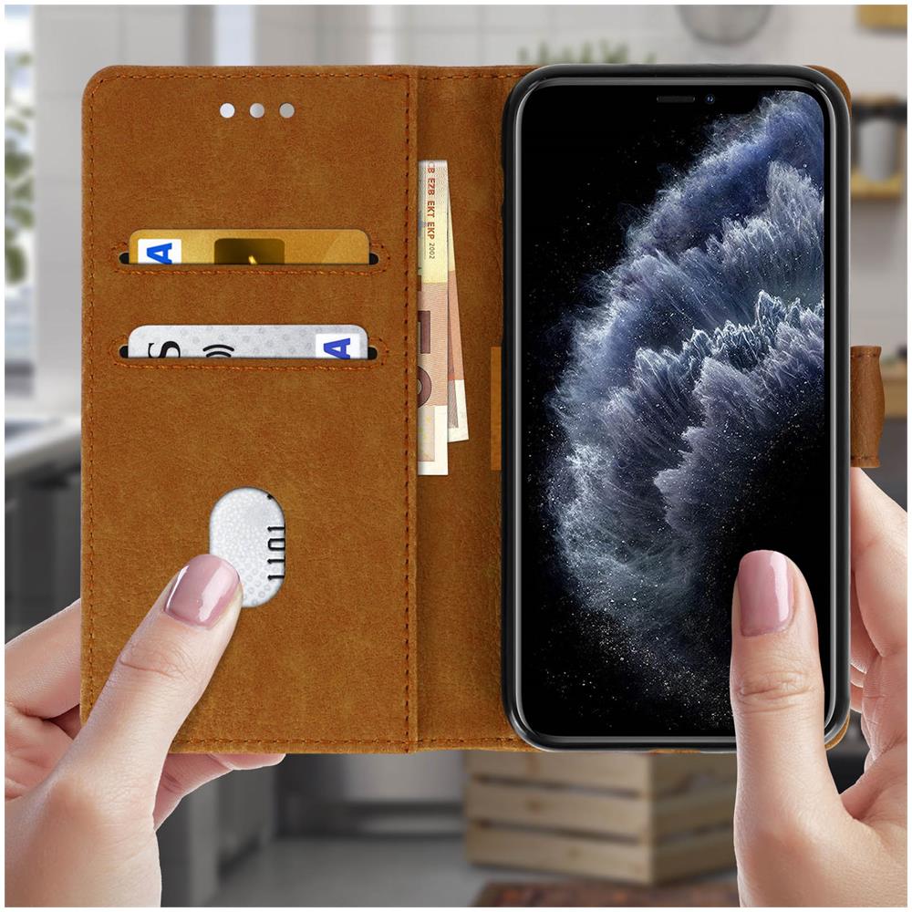 Custodia Apple Iphone 11 Pro Portadocumenti Funzione Supporto Marrone - Foto 2