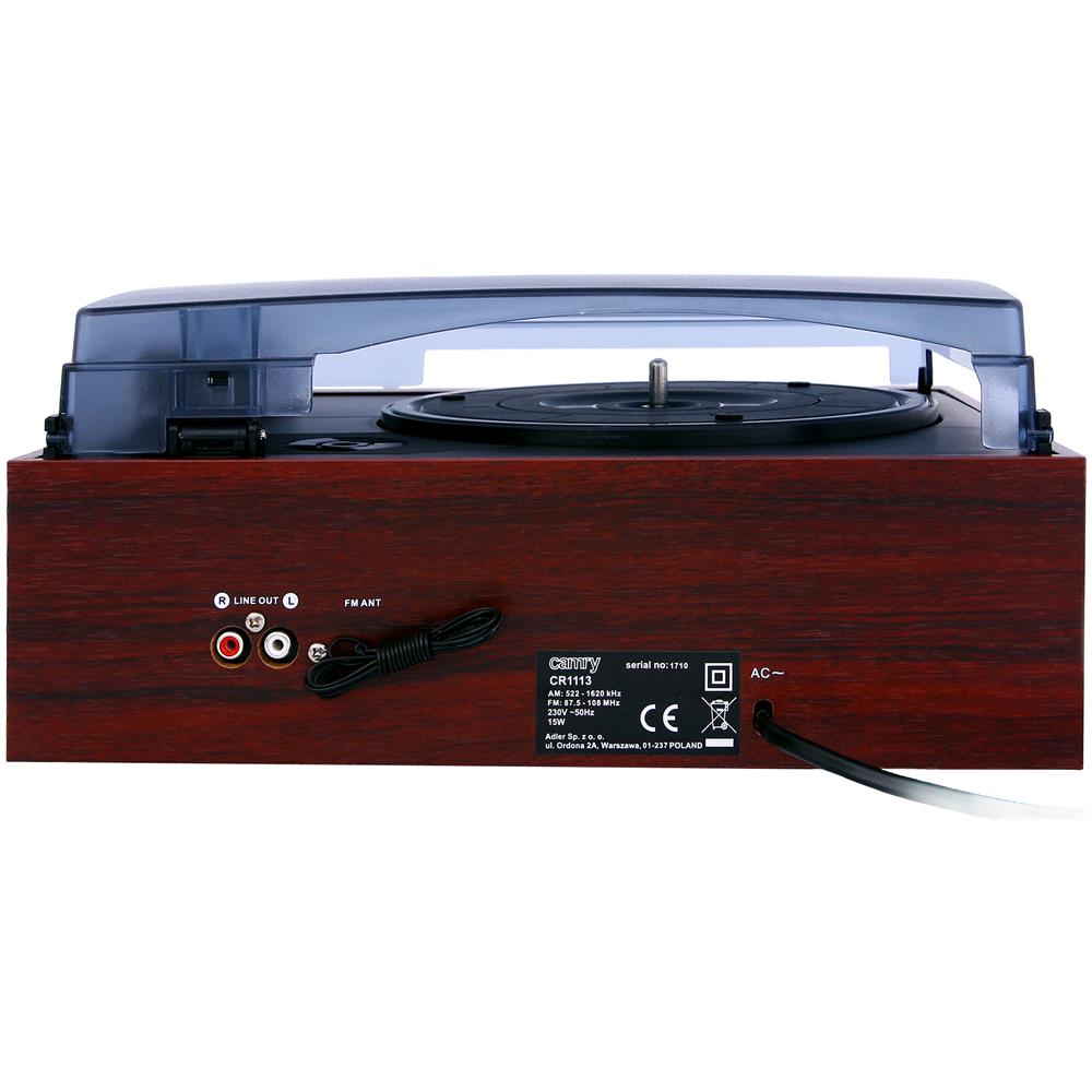 Cr 1113 Giradischi Vinili Vintage Portatile 3 Velocità, Sveglia, Aux 3.5mm Display Lcd - Foto 2