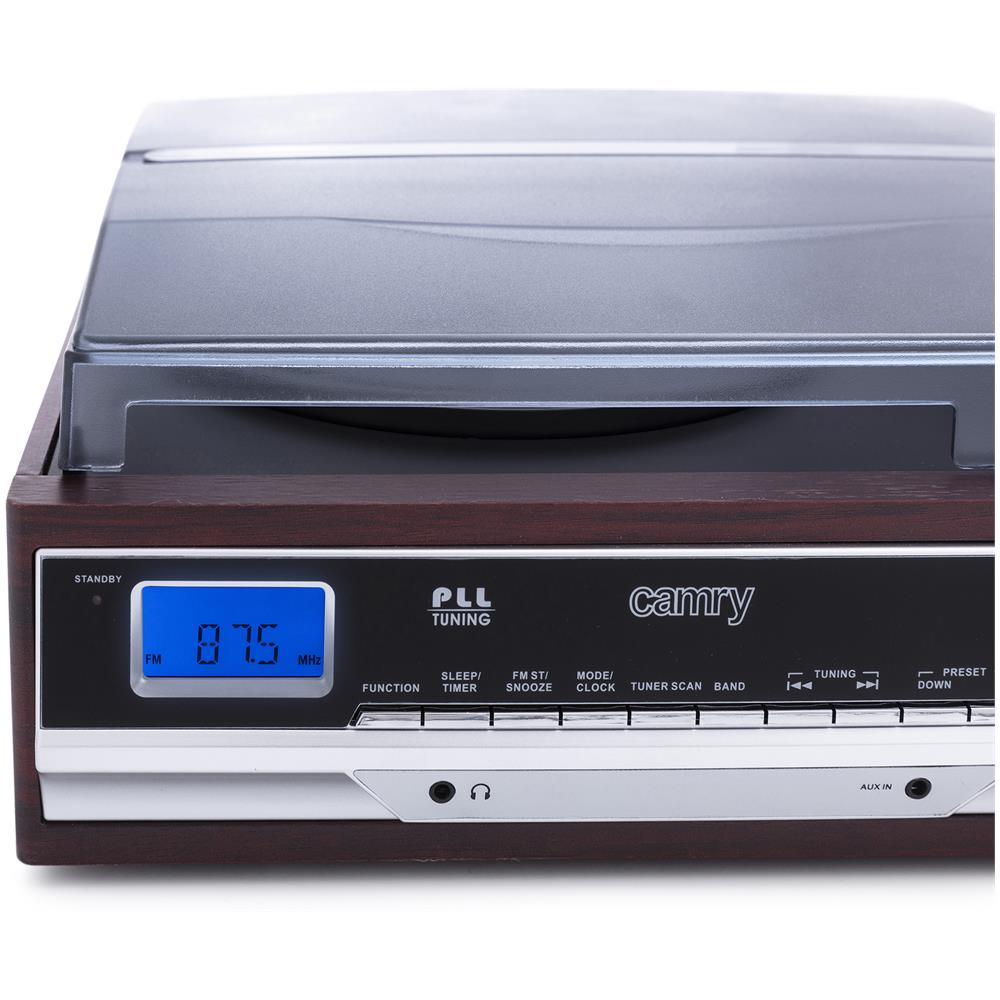 Cr 1113 Giradischi Vinili Vintage Portatile 3 Velocità, Sveglia, Aux 3.5mm Display Lcd - Foto 15