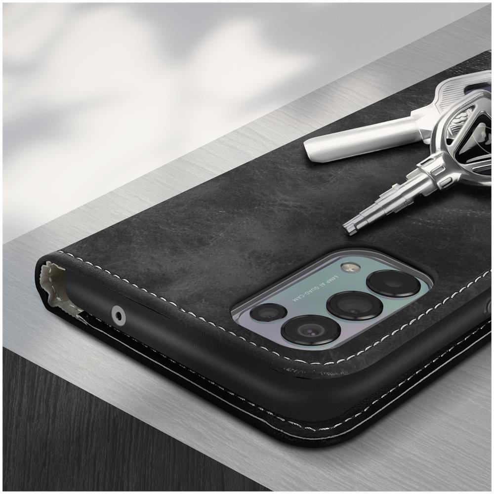 Custodia Oppo Find X3 Lite Portafoglio, Chiusura Magnetica, Supporto Video Nera - Foto 1