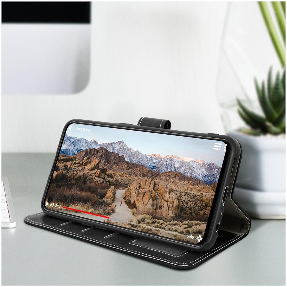 Custodia Oppo Find X3 Lite Portafoglio, Chiusura Magnetica, Supporto Video Nera - Foto 2
