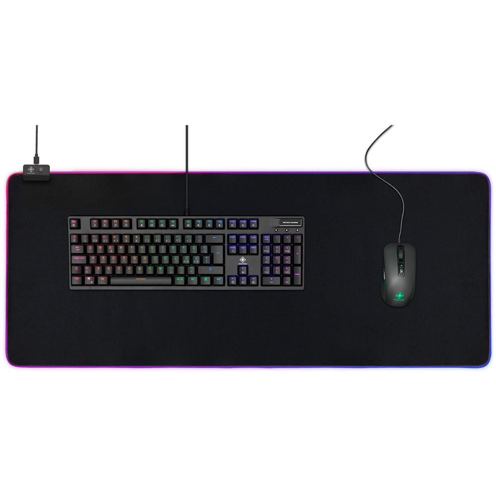 Tappetino Per Mouse Deltaco Gaming Dmp310 Rgb, 900x360x4mm, 13 Modalità Led, Nero - Foto 2
