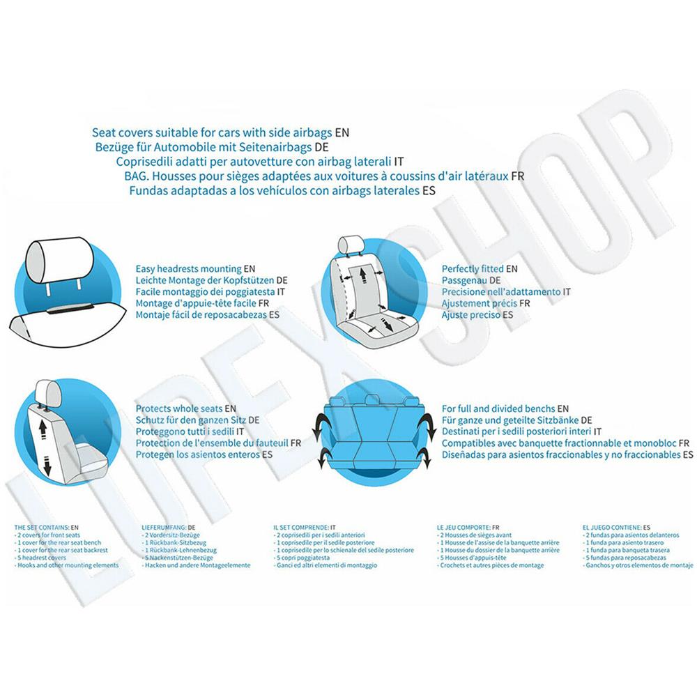 Coprisedili Auto In Ecopelle Fodere Bicolore Fucsia - Nero Universali Ecopelle - Foto 4