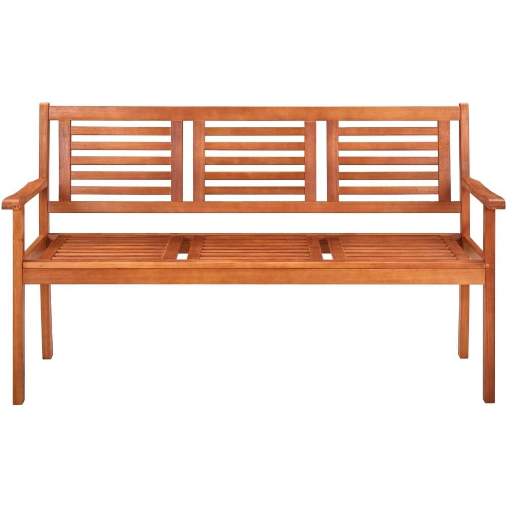 Panchina da Giardino 3 Posti e Cuscino 150cm Massello Eucalipto - Foto 3