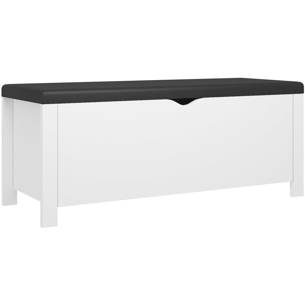 Contenitore con Cuscino Bianco 105x40x45cm Legno Multistrato - Foto 2
