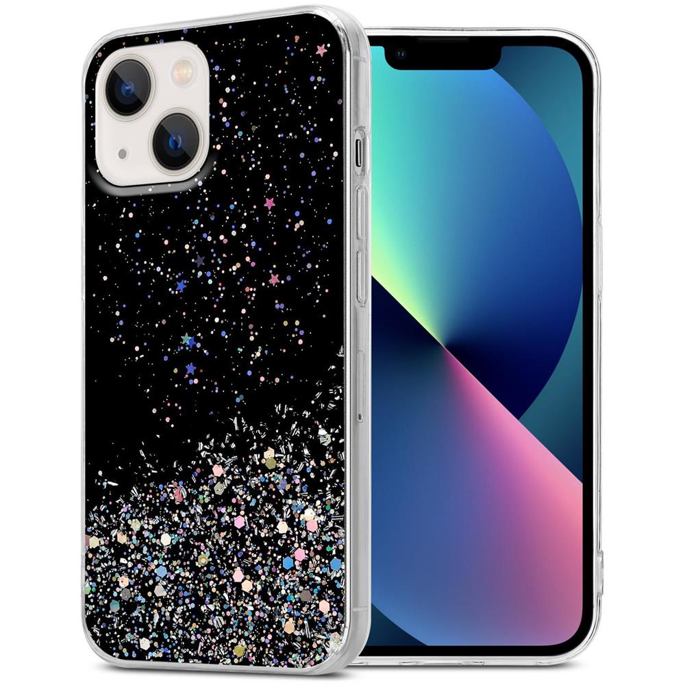 Cadorabo Custodia Compatibile Con Apple Iphone 13 Mini In Nero Con Glitter - Coperchio Protettivo In Silicone Tpu Flessibile Con Glitter Scintillanti - Foto 1