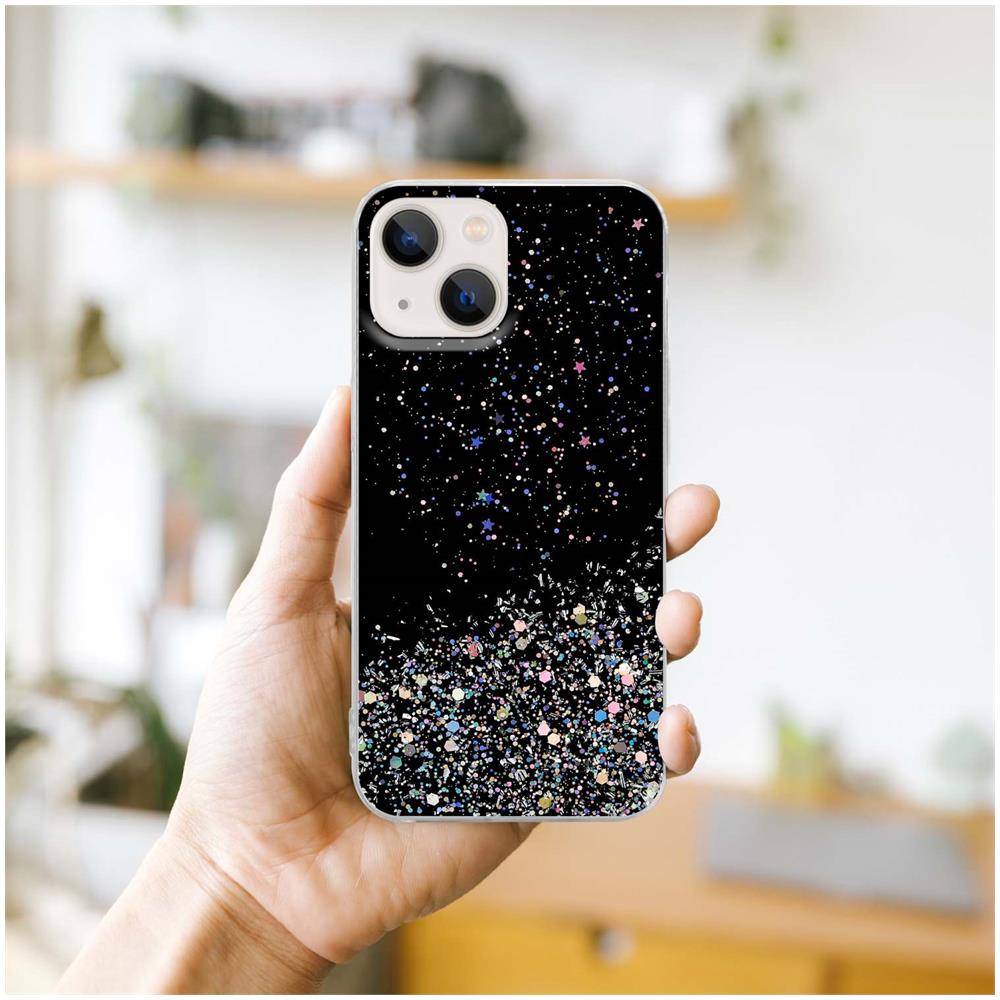 Cadorabo Custodia Compatibile Con Apple Iphone 13 Mini In Nero Con Glitter - Coperchio Protettivo In Silicone Tpu Flessibile Con Glitter Scintillanti - Foto 8