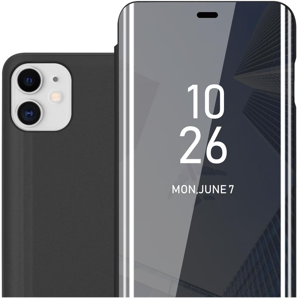 Custodia Compatibile Con Apple Iphone 11 In Tormalina Nera - Clear View Specchio Coperchio Protettivo Con Funzione Di Supporto Protezione A 360 Gradi - Foto 1