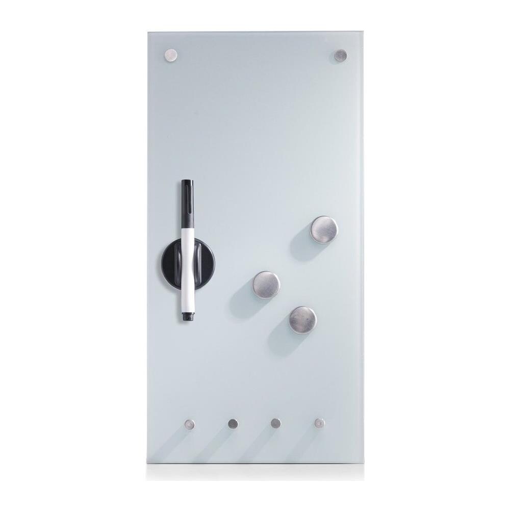 Piastra Memo In Vetro Per Appunti, Bianco+3 Magneti E 4 Ganci, 40x20 Cm, Zeller - Foto 1