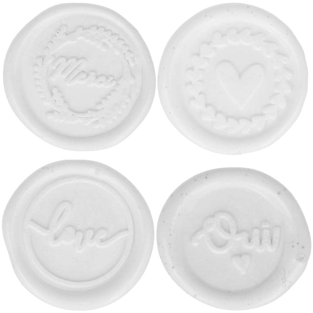 35 Sigilli Di Cera Bianca - Oui-love-cuore-merci - Foto 1