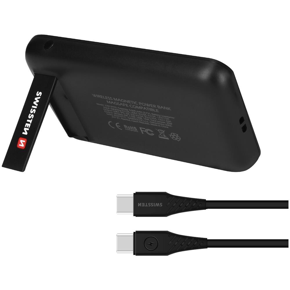 Powerbank Magsafe 5000 Mah Funzione Qi Porta Usb-c Cavalletto Nero - Foto 2